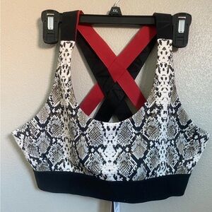 Women's ALALA Sports Bra Size LARGE Snake Print Strappy Racerback NWT - MSRP $95